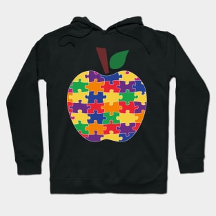 Puzzle Apple Autism Awareness Gift for Birthday, Mother's Day, Thanksgiving, Christmas Hoodie